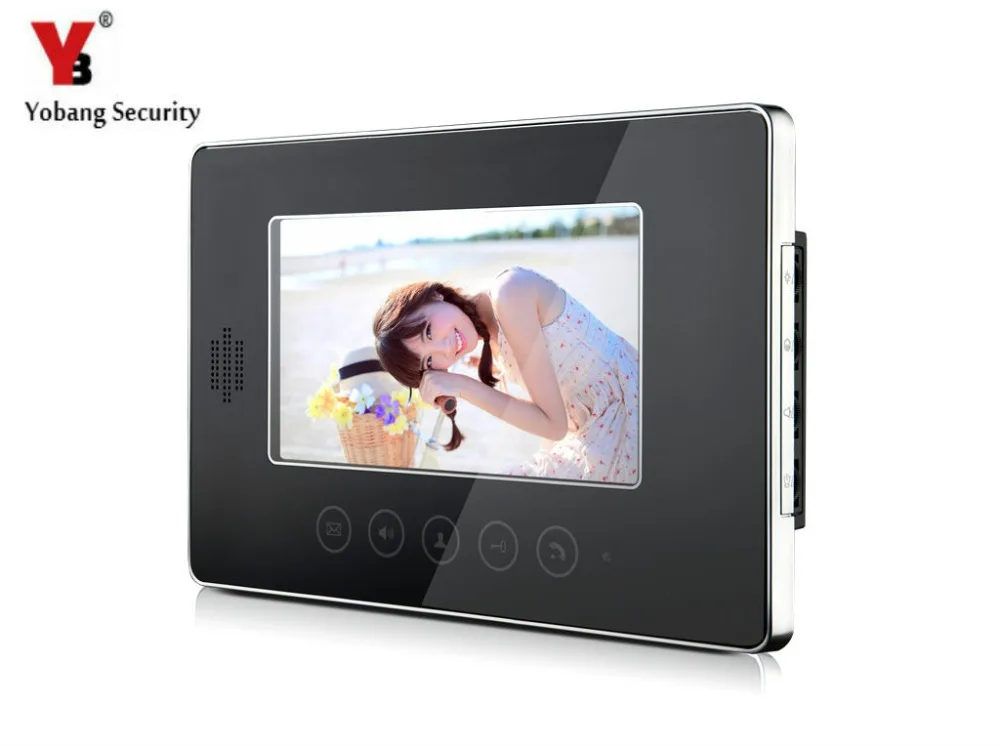 

YobangSecurity Black 7 Inch Color TFT LCD Screen Monitor Wired Video Doorbell Door Chime