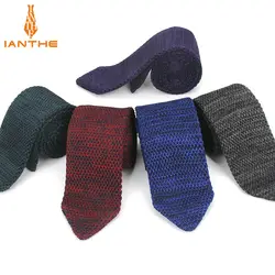 Модные тонкие шеи галстук свадьба Knitt галстук для Для мужчин Тощий вязать связей парня Gravata полиэстер узкие трикотажные Фирменная Новинка 6
