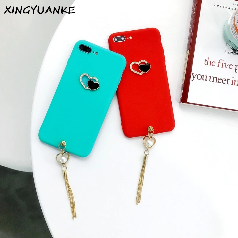 XINGYUANKE 3D конфеты мягкий чехол для iPhone XR случае Роскошные сердце любовь