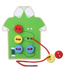 Детские обучающие игрушки для детей, бусины, шнуровочная доска, деревянные игрушки, нашивные пуговицы для малышей, раннее образование, учебные принадлежности