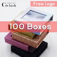 Colash Square False Eyelash Packaging Box Custom lash box Fake 3d Mink eyelashes Boxes Faux Cils lash strip Case Empty