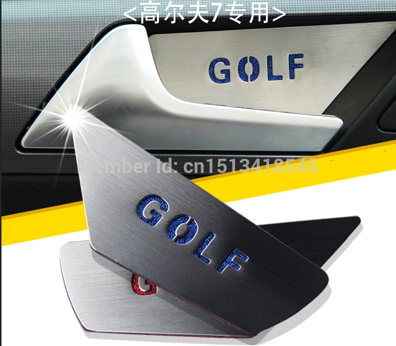 Car Inner Door Handle Cover Bowl  Stainless Steel stickers Fit For 2014 Volkswagen VW Golf 7 MK7