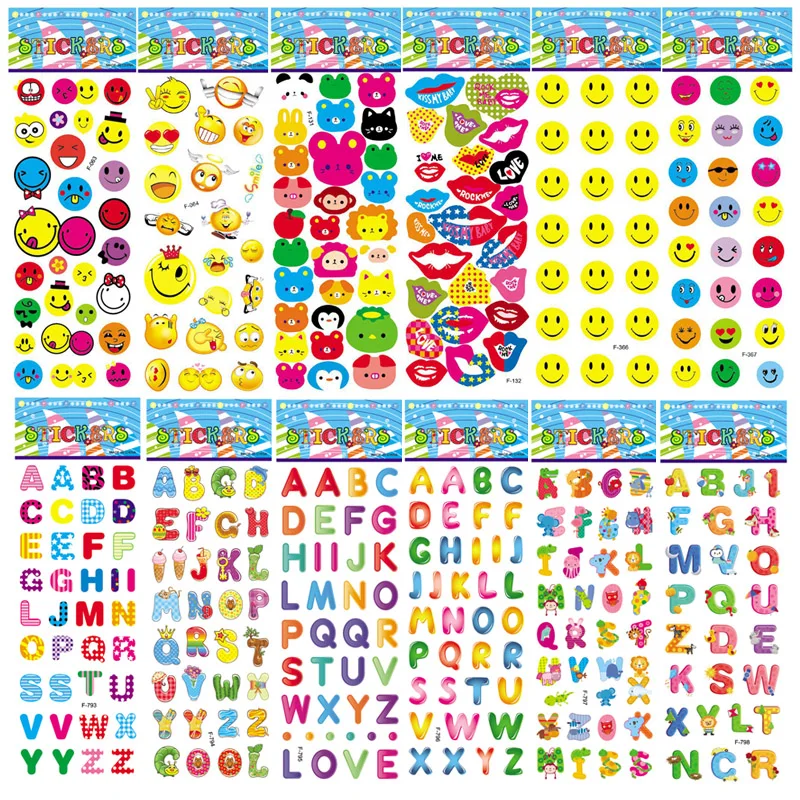 

1pcs New Cute 3D Puffy Bubble Sticker Smiling Face Education English Letter Number Stickers Children Kids Toy For Phone Notebook
