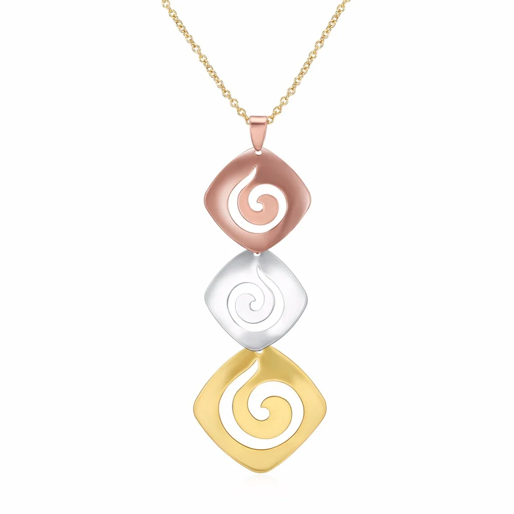 Fashion Gold Color Pendant Necklace Square Music character Classic Women Statement Jewelry Girl Party Accessories | Украшения и