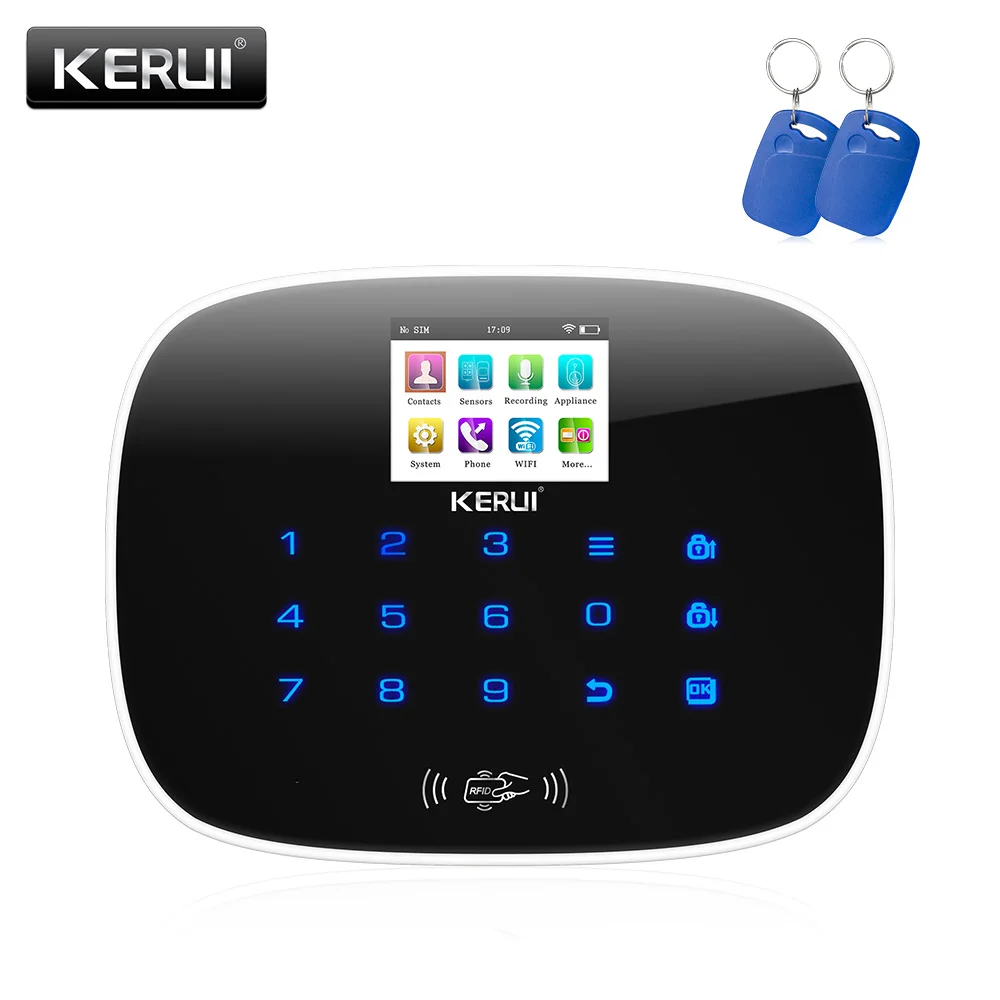 KERUI W193 беспроводной 3g wifi PSTN GSM Умный дом Охранная сигнализация наборы приложение дистанционное управление сенсорный экран сигнализация - Цвет: kit 2