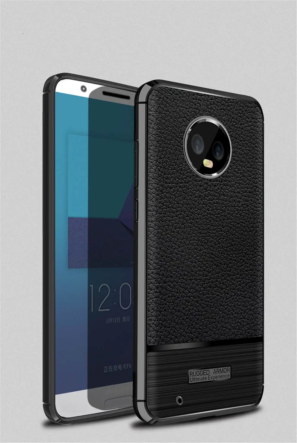 Litchi Pattern Soft TPU Case for Motorola G6 Brushed Slim Rugged Armor MOTO Play Rubber Gel case Plus |