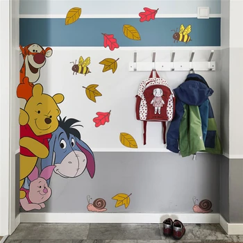 

cartoon winnie pooh bee wall stickers for kids rooms bedroom home decora disney animals wall decals pvc mural art diy posters