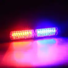 96W High power 16 Led RED BLUE light bar Car dash strobe flashing Emgergency Warning Police Fireman daytime work lamp light