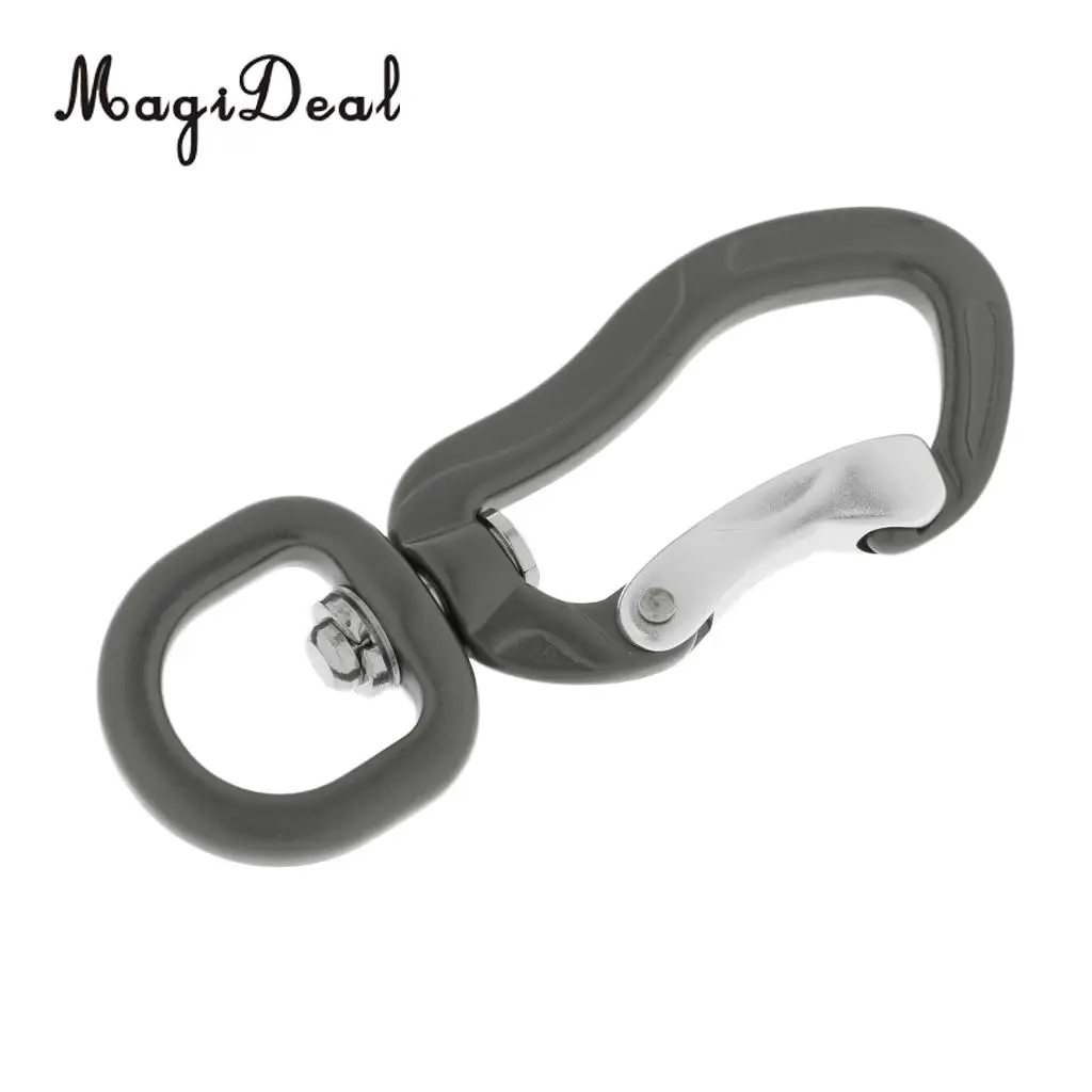 MagiDeal 400KG Safe Swivel Eye Snap Hook Aluminum Carabiner Climbing Backpack Hanging Hook for Caving Rappelling Camping Equip
