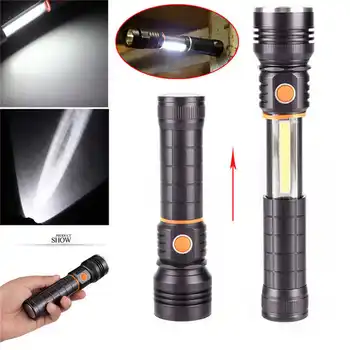 

Magnet Tail CREE XM-L2 T6+COB LED 4 Mode 3500Lm 18650 Flashlight Torch convenient family outdoor travel flashlight #4A17