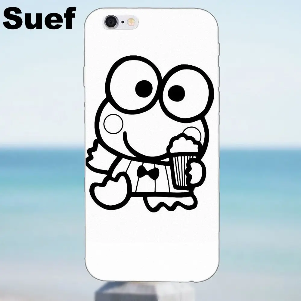 Suef мягкие чехлы для телефонов Музыка Keroppi Dj лягушка iPhone X 4 4S 5 5S 5C SE 6 6S 7 8 Plus Galaxy A3 A5 J1
