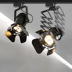 Thrisdar 30 Вт промышленный Лофт Винтаж светодиодный Трек свет четырехлистный стрейч рельсовый трек прожектор магазин одежды светодиодные