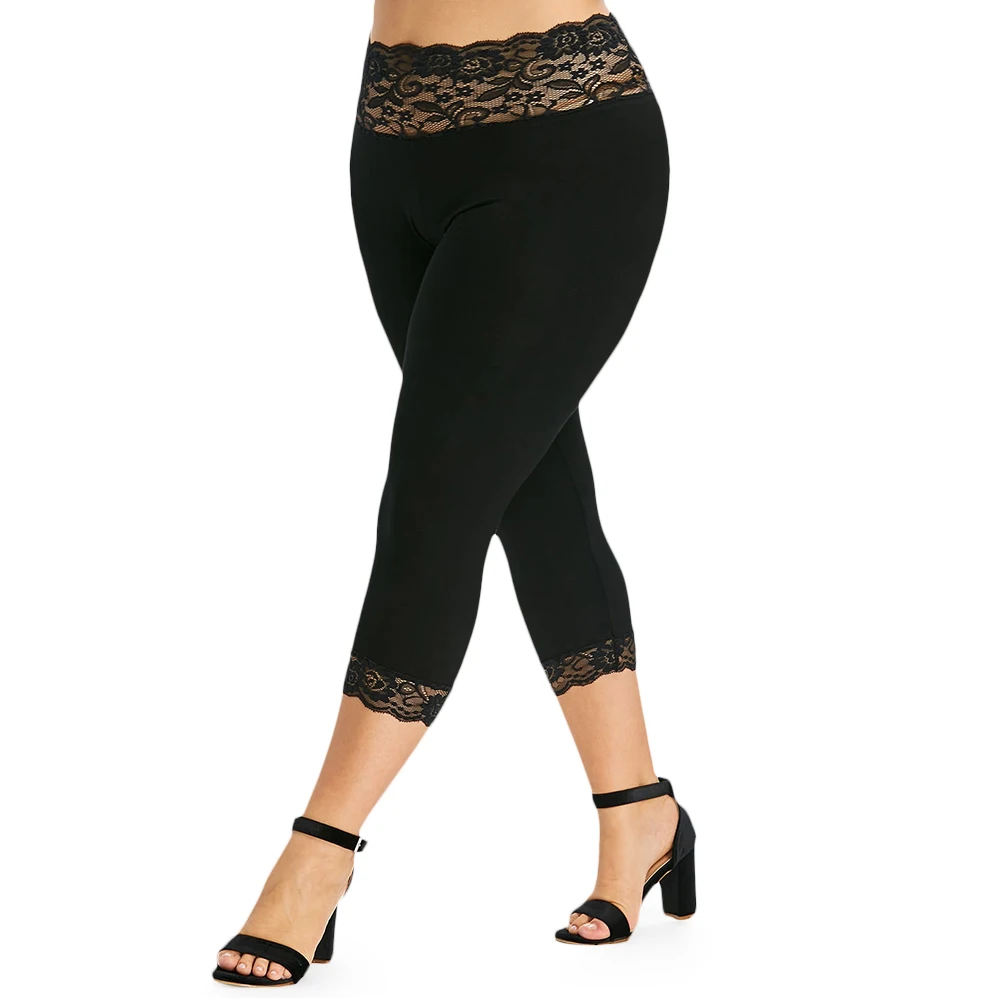 Womens Capri Leggings With Lace Trim  International Society of Precision  Agriculture