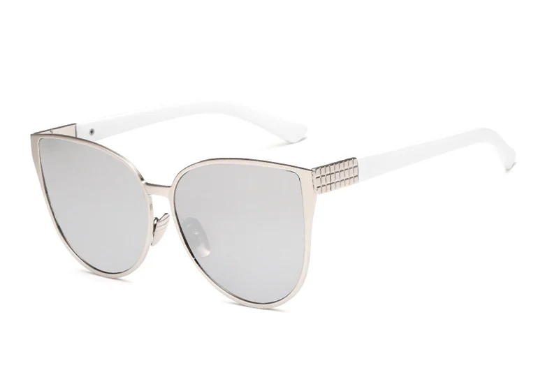VEVAN, модные солнцезащитные очки "кошачий глаз", женские, брендовые, дизайнерские, Ретро стиль, UV400, солнцезащитные очки, женские, зеркальные, oculos, женские, s, Роскошные - Цвет линз: Silver coating