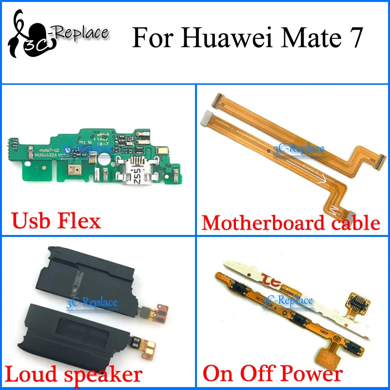 Для Huawei Mate 7 Mate7 MT7 MT7-TL10 MT7-TL00 MT7-UL00 MT7-L09 Usb гибкий кабель материнской платы громкий