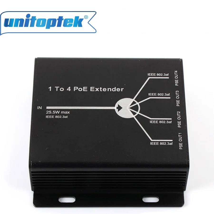 

25.5W Max IEEE802.3at In, IEEE802.3af Output Single 4 Channel 4-Ports PoE Extender POE Repeater Max Transimitte 120M Distance