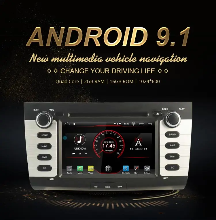 JDASTON Android 10.0 Car DVD Player For suzuki swift 2004-2010 Multimedia GPS Navigation 2 Din Car Radio Stereo Audio Bluetooth