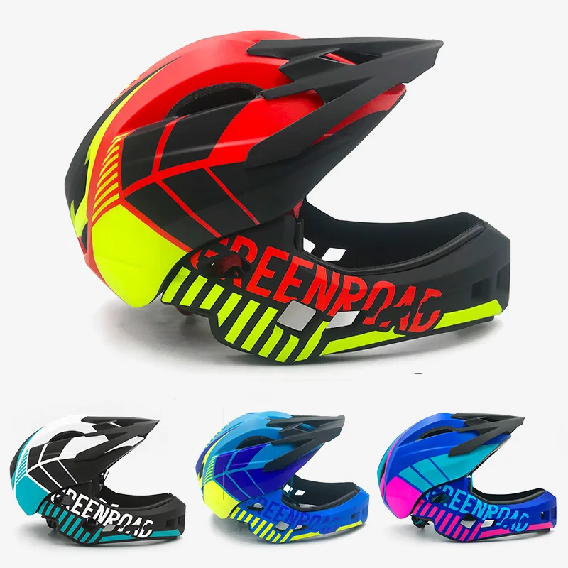 cycling helmet Red full face for children AdultOFF ROAD DH kid full