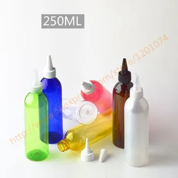 

250ml pretty colors PET bottle with sharp plastic lid,emulsion/seasoning solvent bottle,for food storage or liquid