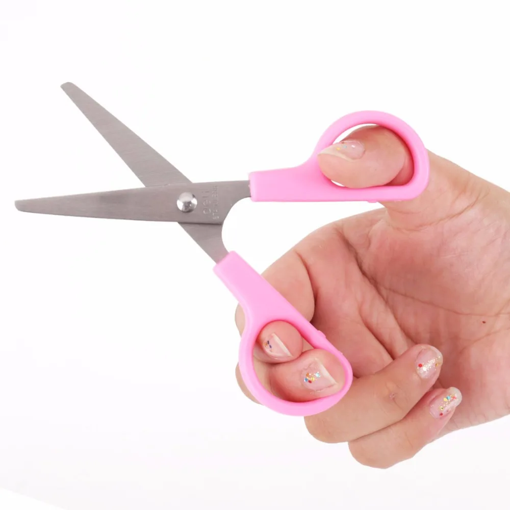 Deli Mini Stainless Steel Scissors Child Safety Head Paper Cutter School Office Supply Student Stationery Gift Home Cutting Tool safety plastic scissors round head safety scissors stationery student kids diy paper cutting school supplies random color mini