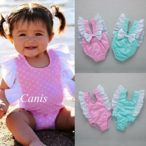 

UK Toddler Kids Baby Girl Swimwear Bow Sleeveless Romper Swimsuit Outfit Bathing Kids Baby Girl Clothes