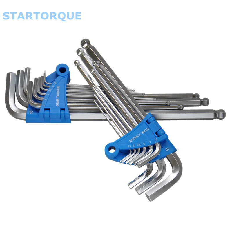 

STARTORQUE 9Pcs High Chrome Vanadium Steel L-Shape Hex Key Repair Tools Powerful Type Short