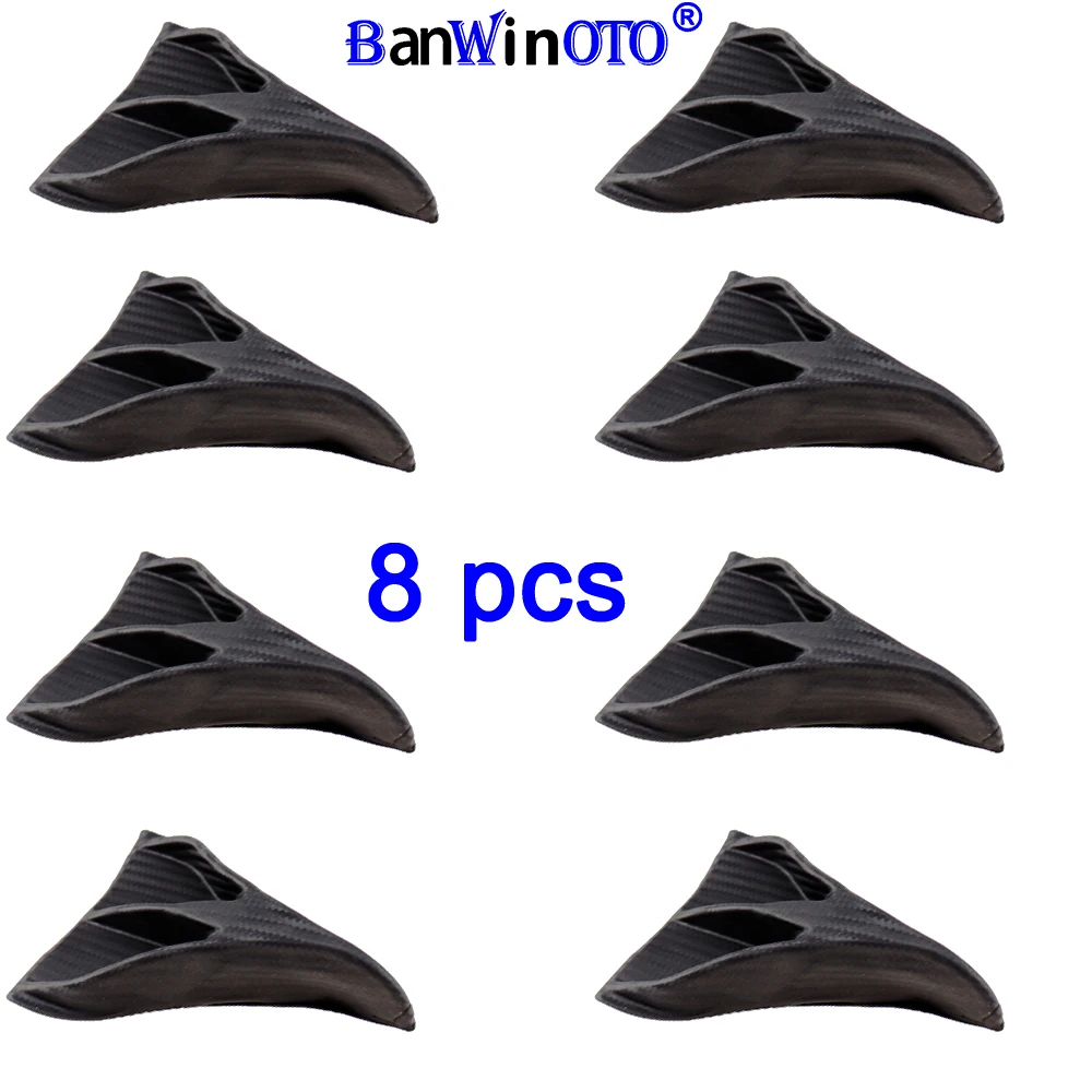 

8pcs/Set Universal Carbon Fiber Shark Fin Kit Diffuser Car Roof Wing Windshield Vortex Generator for Windscreen Roof Spoiler