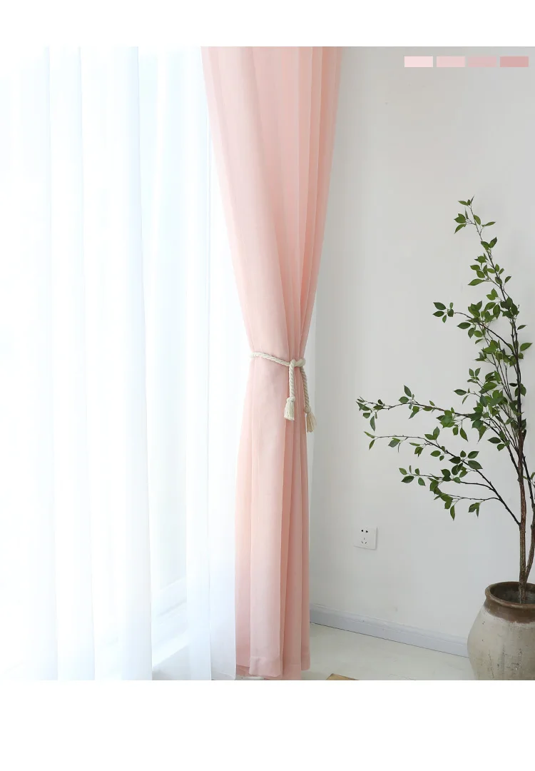 Мягкая Белая Тюлевая занавеска для гостиной в японском стиле, прозрачная оконная занавеска из вуали для спальни, столовой, на заказ