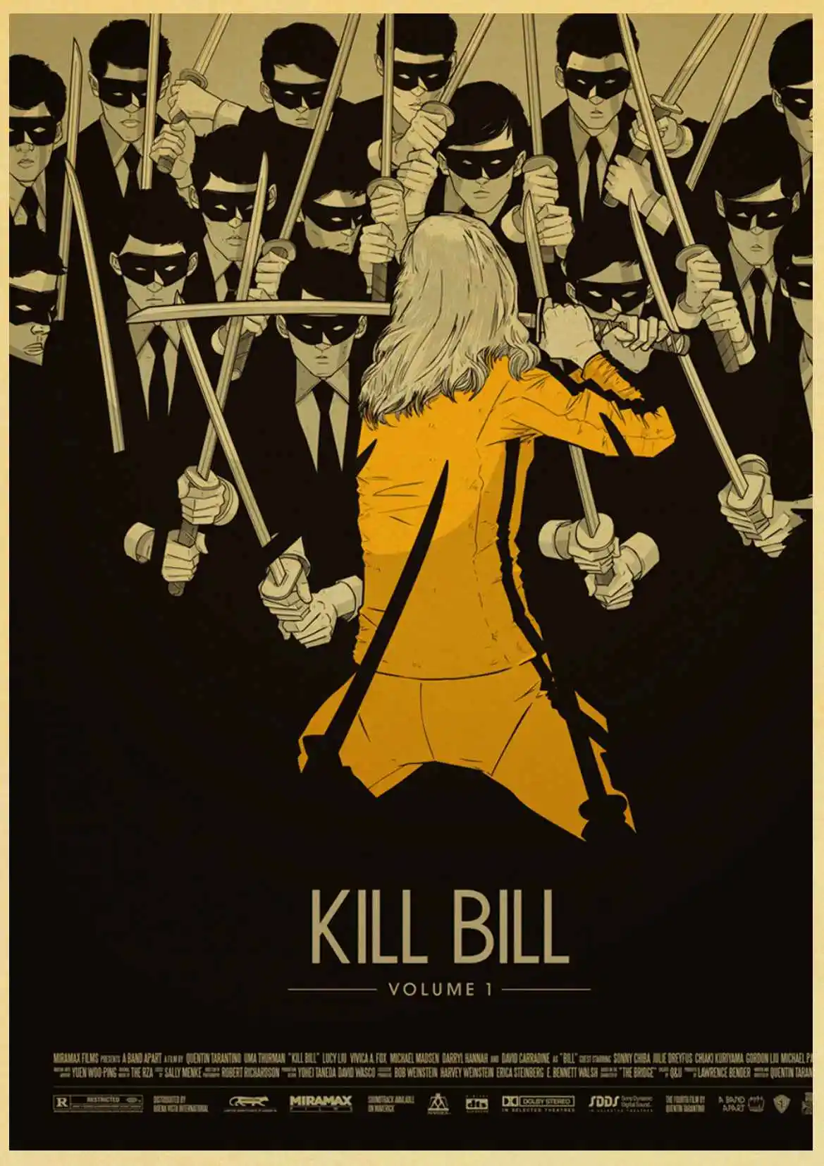 Классический фильм Kill Bill винтажные Плакаты для дома/бара/гостиной Декор крафт-бумага высокого качества плакат стикер стены - Цвет: D79