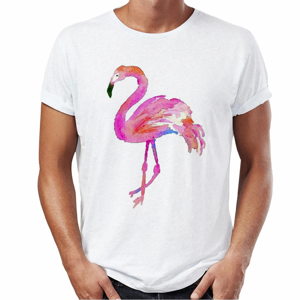 2018 New Streetwear Male t shirt Flamingos Urban Graphic Tees Harajuku