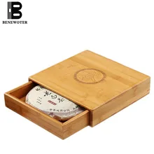Натуральный бамбуковые коробки для хранения Pu'er чай торт герметичный ящик организатор чай Caddy Кунг фу чайный сервиз аксессуары еда контейнер