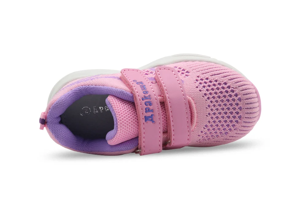 Apakowa/спортивная обувь для маленьких детей; Модные дышащие кроссовки с сеткой для мальчиков; повседневная обувь на липучке для девочек; сезон весна-осень