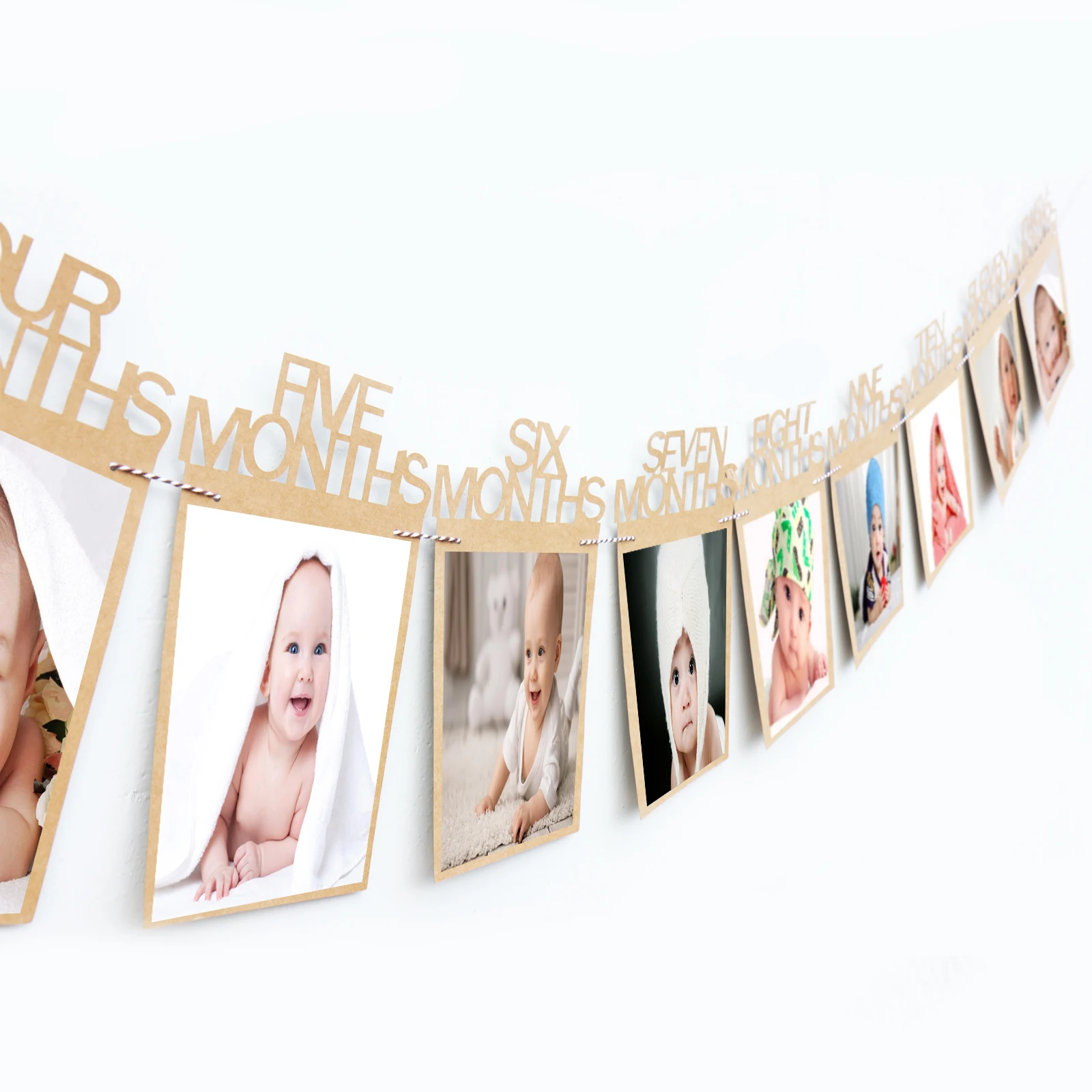 1 12 Month Baby Photo Frame Hanging Photo Banner Monthly Photo Wall