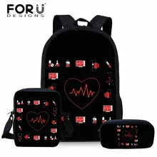 Design дизайн медсестры сердце печать школьные сумки для детей 3 шт./компл. школьный рюкзак Детская сумка через плечо подростков большой ранец