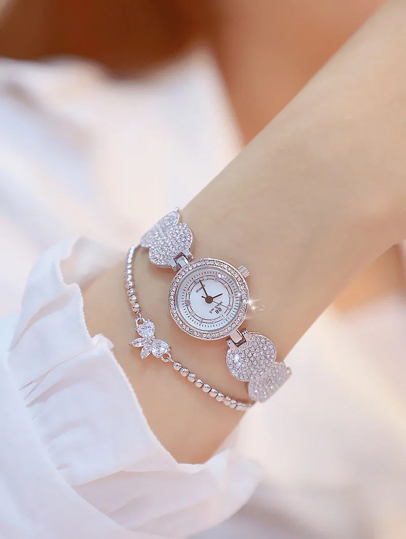 BS известный бренд, наполненные золотом женские часы, женские Роскошные наручные часы с бриллиантами, Reloj Mujer, модные простые часы Zegarek Damski