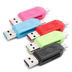 1 ПК 2-в-1 Micro USB 2,0 OTG Micro SDXC TF памяти SD кард-ридер для смартфона android-пк высокое Скорость