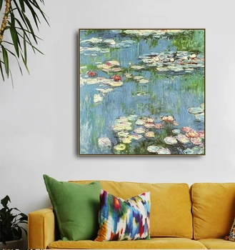 

Water Lily by Clound Monet Canvas Painting Cuadors Posters and Prints Wall Art Pictures For Home Living Room Wall Decoration