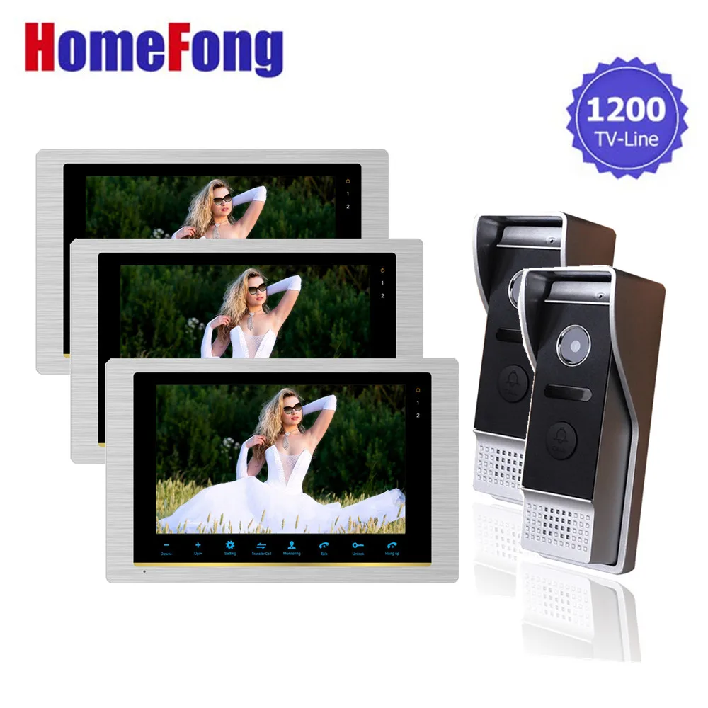 Видеодомофон Homefong с камерой Интерком Kits2V3 тонкий дизайн монитором 1200TVL большой