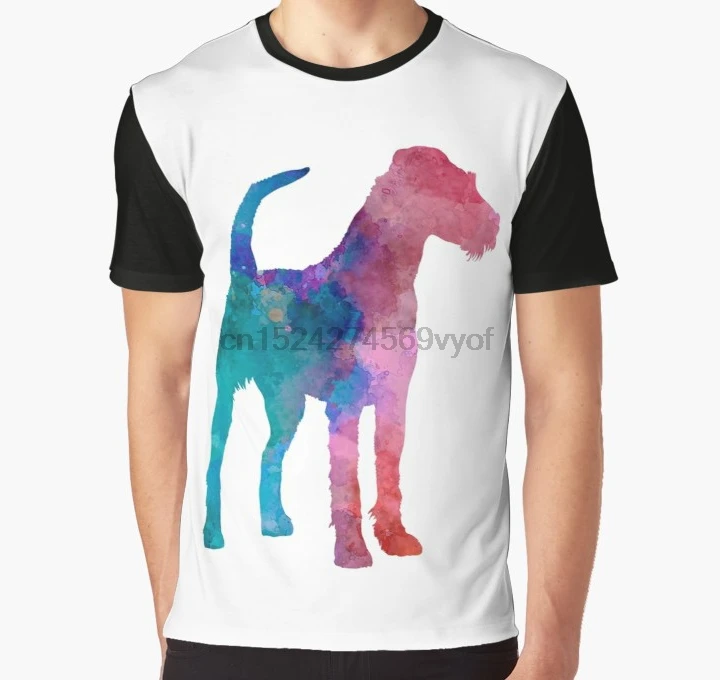 

All Over Print Women T Shirt Men Funny tshirt Irish Terrier in watercolor Graphic T-Shirt