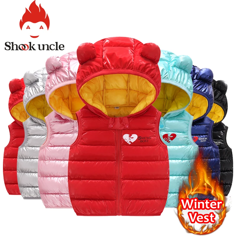 Зимняя одежда для маленьких девочек яркий детский хлопковый жилет с капюшоном для мальчиков жилетка bebe теплый ветрозащитный и водонепроницаемый жилет для девочек
