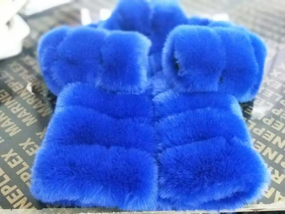 ZADORIN размера плюс зимняя верхняя одежда меховое пальто из искусственного меха женская куртка с высоким воротником и длинным рукавом из искусственного меха fourrure abrigos mujer - Цвет: Blue