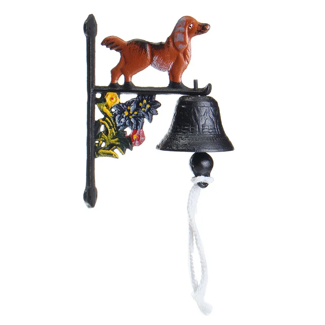 NEW Vintage Style Rusted Dog Cast Iron Door Bell Wall Mounted Garden Decoration  Access Control