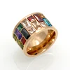 Anillo de cristal Multicolor para mujer, anillo de acero inoxidable 316L, anillos de boda para mujer, anillo de piedra de Color arcoíris, joyería de moda anillo ► Foto 3/6