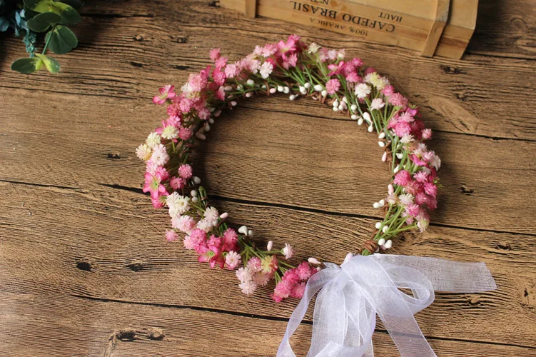 Princessally Elegant Handmade Bridal Flower Headwear Gypsophila Boho Head-band Aldult Bridesmaid Crown Brides Flowers Band New