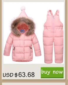 Winter Children Clothing Set Russia Baby Girl Snow Suit Sets Boy's Outdoor Sport Kids Down Coats Jackets+trousers-30degree