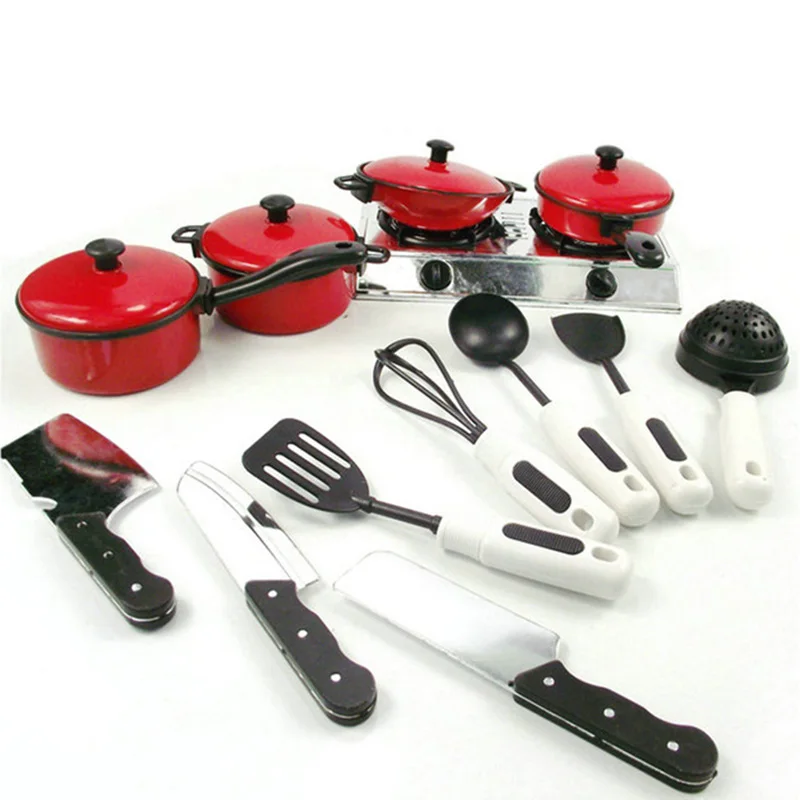 

Kitchen Toys 13 Pieces Set Play Toys For Children Girls Pan Spoon Liquefied Cooking Stove Kids Kitchen Toys Plastic