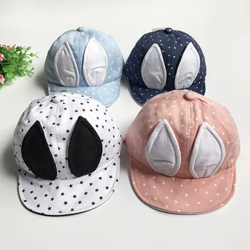 

Boy Girl Beanies Soft Cotton Caps Infant Visors Sun Hat Cute Baby Cartoon Rabbit ears Hat Kids Baseball Cap Palm Newborn Infant