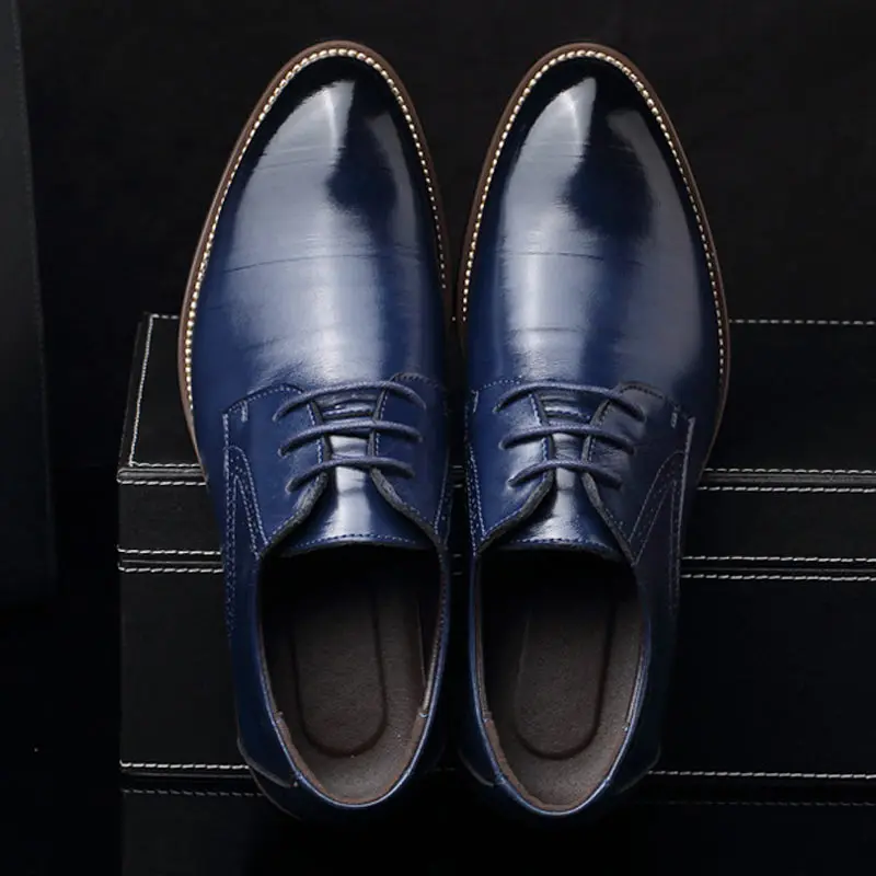 Genuine Leather Men's Dress Shoes British Style Fashion Lace Up Shoes Formal Oxford Classic Gentleman Shoes Plus Size 37-47 Genuine Leather Men's Dress Shoes British Style Fashion Lace Up Shoes Formal Oxford Classic Gentleman Shoes Plus Size 37-47