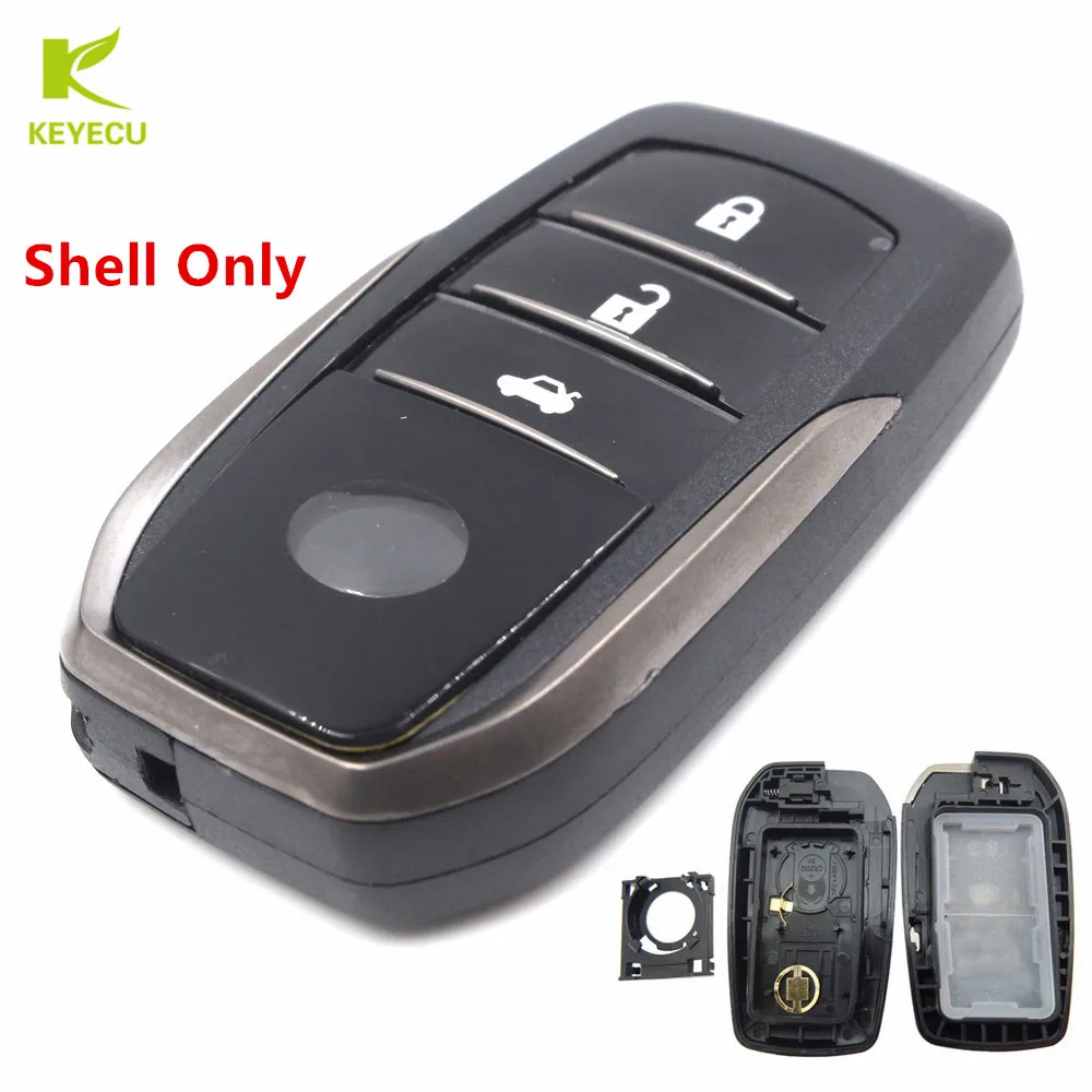 

KEYECU Replacement New Smart Remote Key Shell Case Fob 3 Button for Toyota Highlander Land Cruiser + Uncut Blade