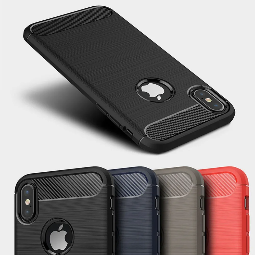 

Silicone Case For iPhone 8 X 7 6 6S Plus iPhone6S iPhone7 iPhone8 iPhoneX Case For OPPO F5 F7 Carbon Fiber TPU Soft Covers